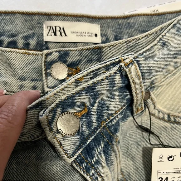 Zara The Layered Denim Skirt Over Jeans Size 2 - Picture 14 of 16